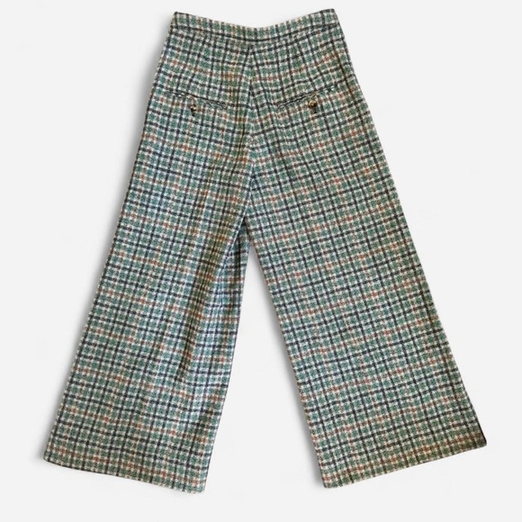 Isabel Marant green prince of wales checkered wide leg pants - Picture 6 of 8